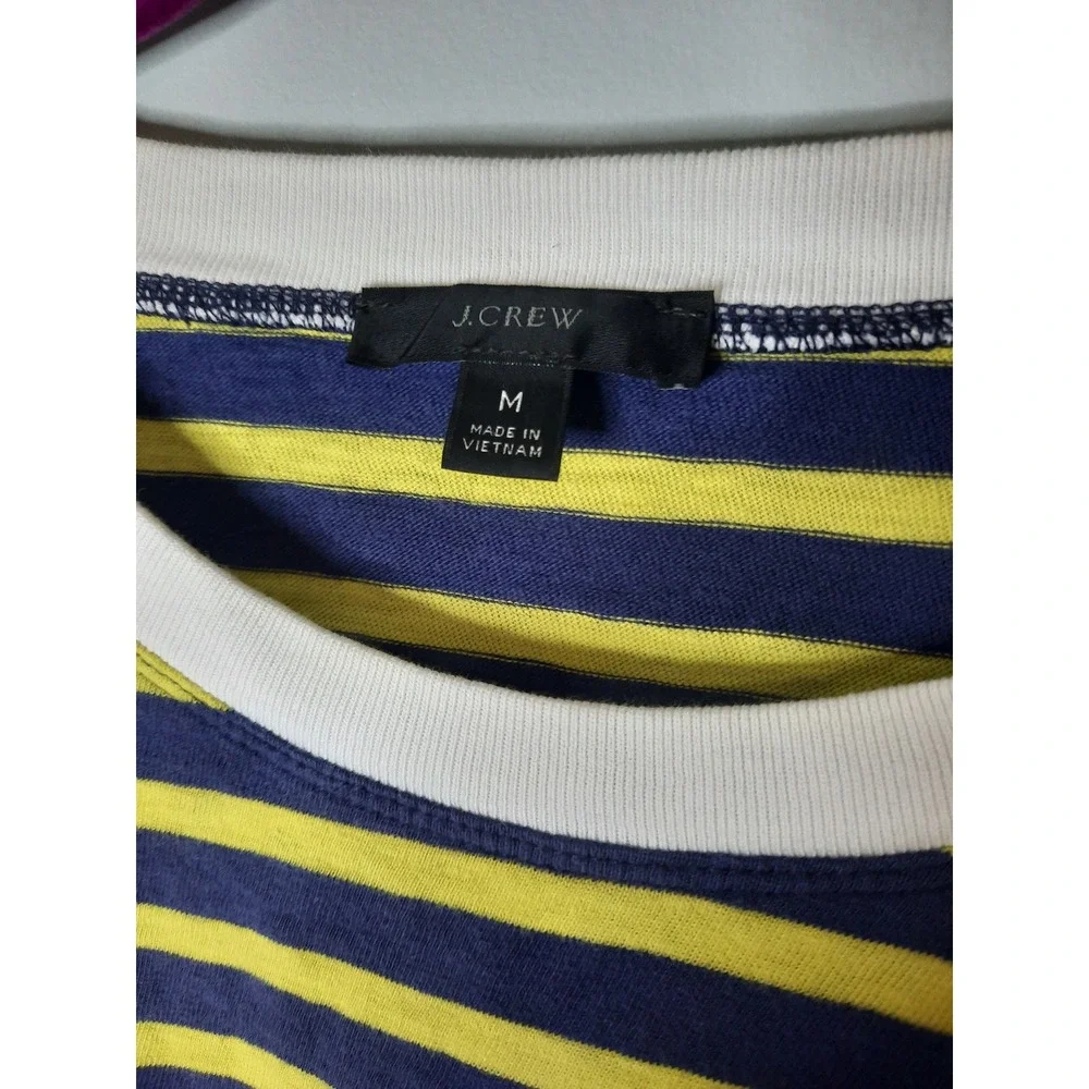 J. Crew Re-Imagined Striped Long Sleeve T-Shirt Blue Yellow Cotton Mens Medium